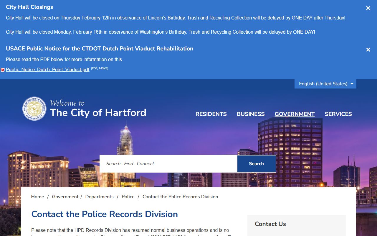 Hartford Police Records Division