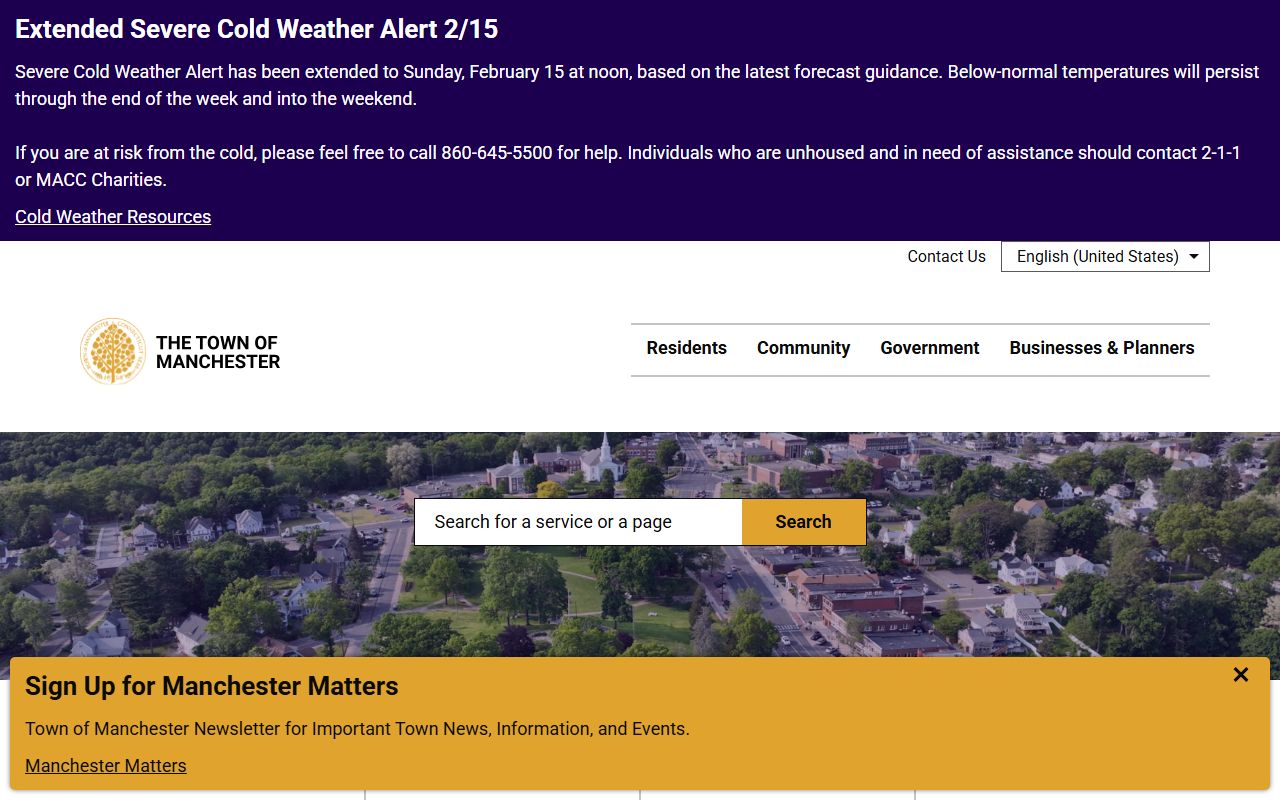 Manchester Police Department homepage