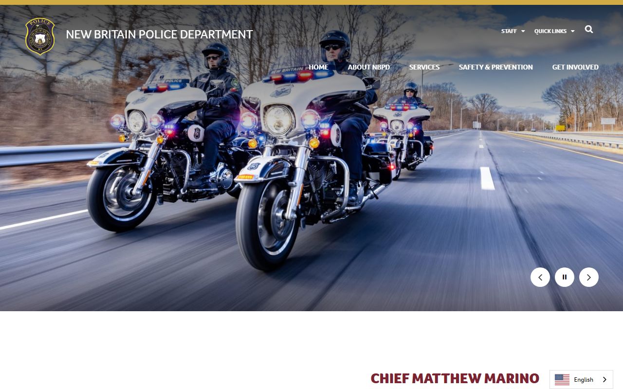 New Britain Police Department website for accessing arrest records