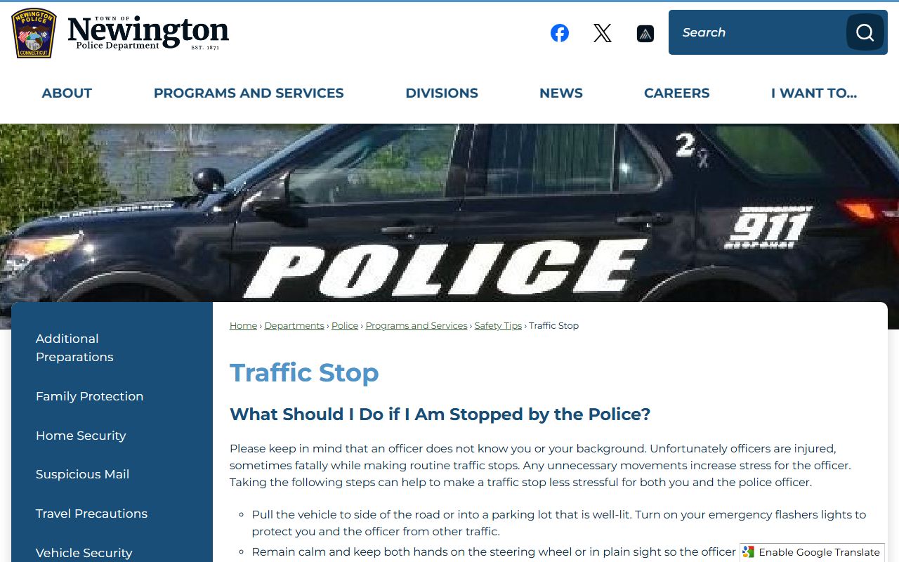 Newington Police Department homepage