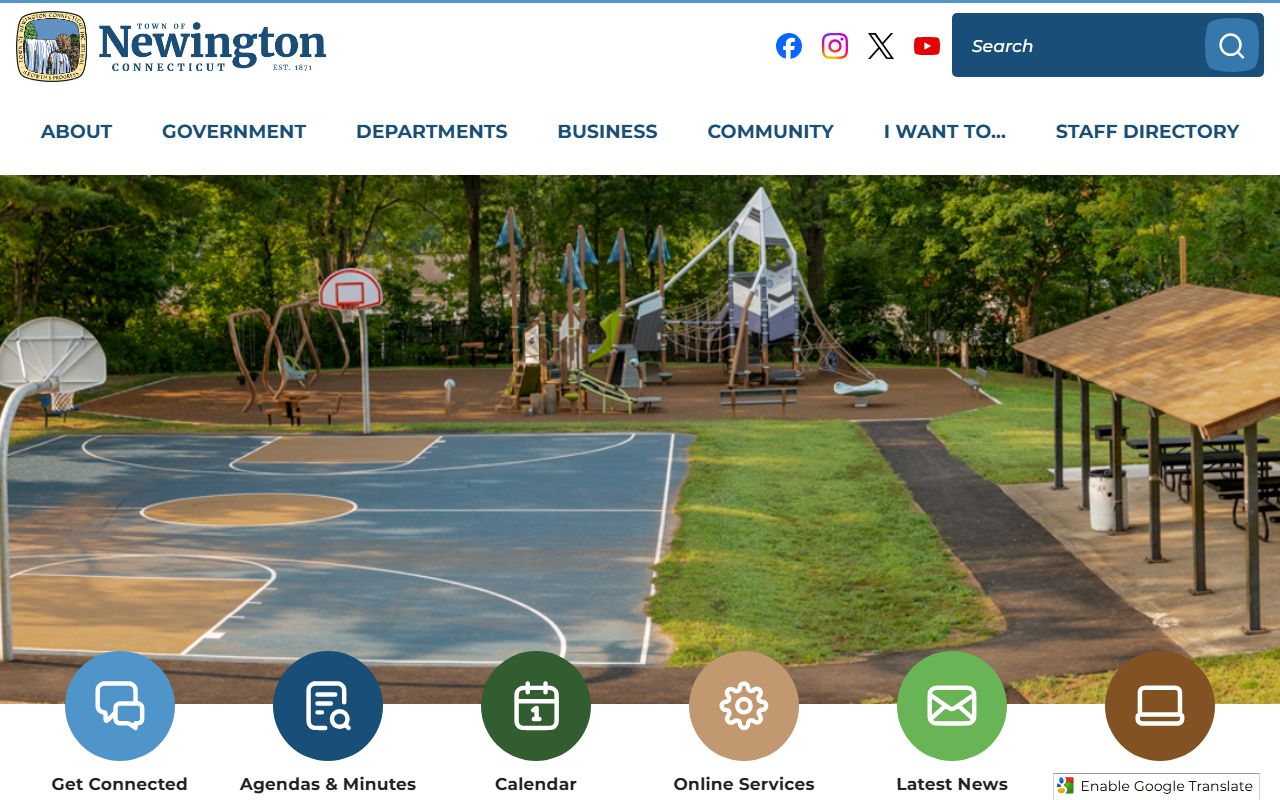Newington Connecticut town homepage