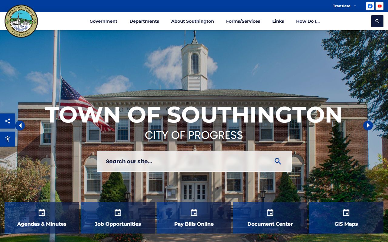 Southington Connecticut town homepage