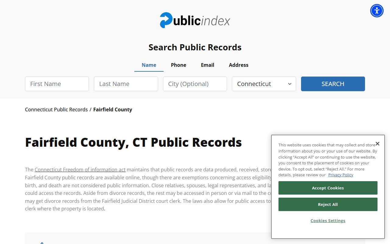 Fairfield County public records access and resources