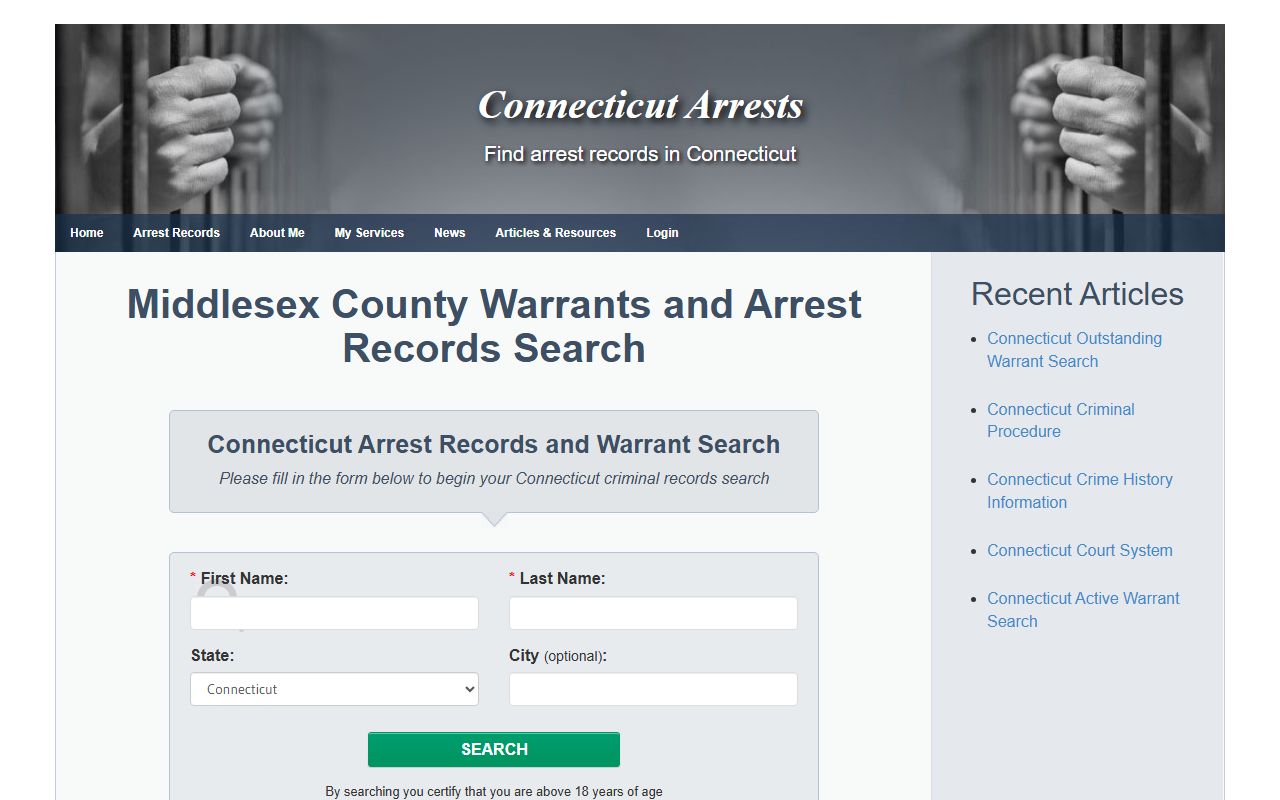 Middlesex County warrants and arrests search portal for public use